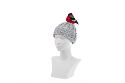 You're So Tweet - Grey and Red Bird Bobble Hat