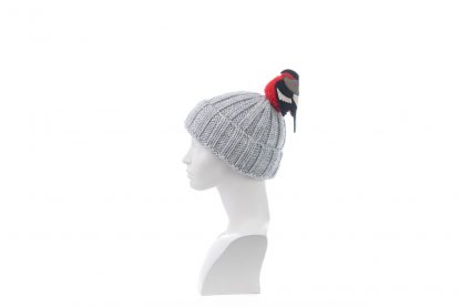 You're So Tweet - Grey and Red Bird Bobble Hat - Image 4