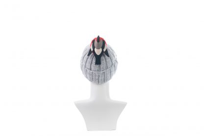 You're So Tweet - Grey and Red Bird Bobble Hat - Image 5