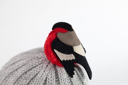 You're So Tweet - Grey and Red Bird Bobble Hat - Image 7
