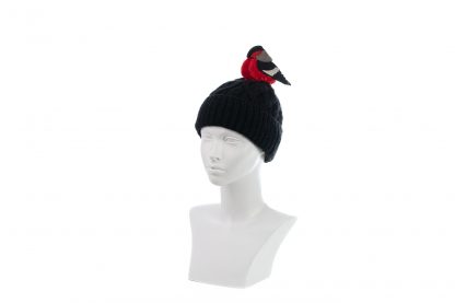 You're So Tweet - Dark Grey and Red Bird Bobble Hat