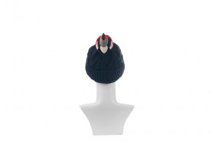 You're So Tweet - Dark Grey and Red Bird Bobble Hat - Image 4
