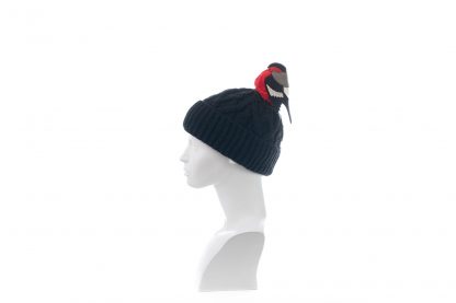 You're So Tweet - Dark Grey and Red Bird Bobble Hat - Image 3